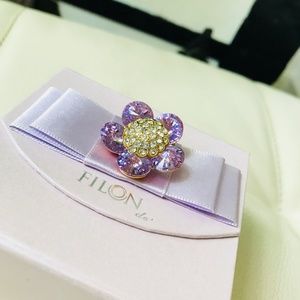 NEW Filon Lilac Crystal Jewelled Flower Pin